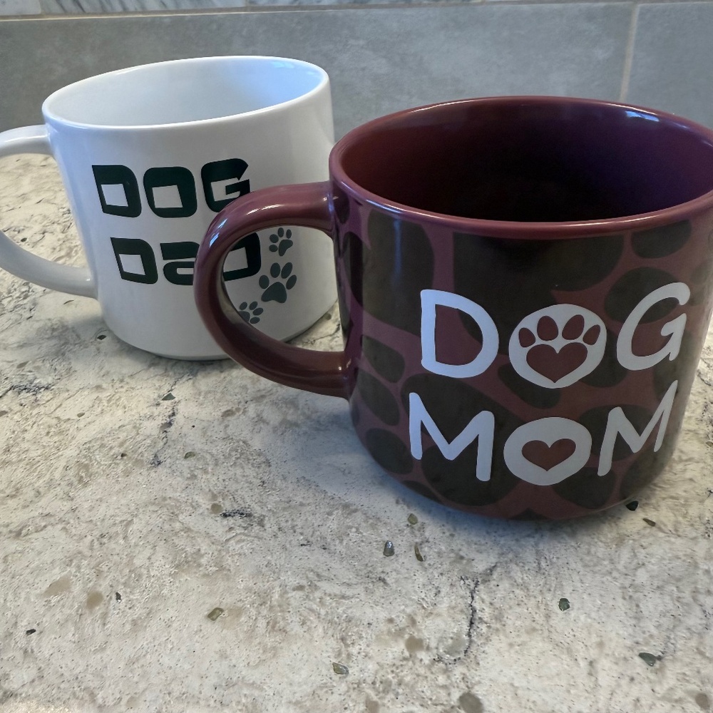 Set of two Large Mugs‎ - Dog Mom & Dog Dad